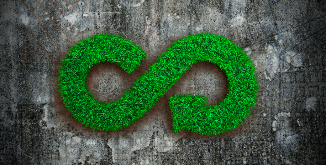 símbolo de encomia circular en verde