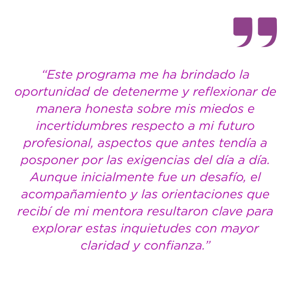 “El programa MTH me ha ayudado a parar la inercia del día a día para pensar lo que quiero para mi futuro y a bajar a tierra las miles de ideas que me rondaban la cabeza. Fue un proceso muy enrique (21)