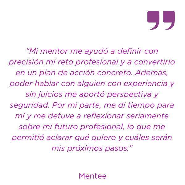 “El programa MTH me ha ayudado a parar la inercia del día a día para pensar lo que quiero para mi futuro y a bajar a tierra las miles de ideas que me rondaban la cabeza. Fue un proceso muy enrique (23)